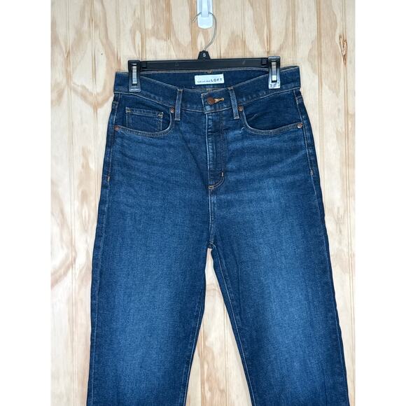 LOFT The Slim High Rise Dark Wash Ankle Jeans Women Size 4/27 Classic Stretch - Picture 3 of 7